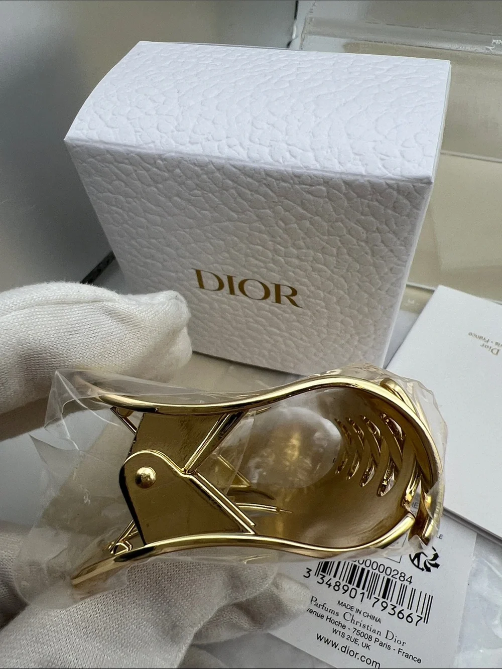 Dior CD Logo Gold Tone Polished Metal Beauty Hair Claw Clip NWT Limited Edition